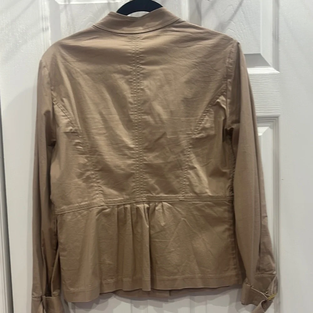 Michael Kors Tan Blazer with Stand-Up Collar. - Picture 3 of 7